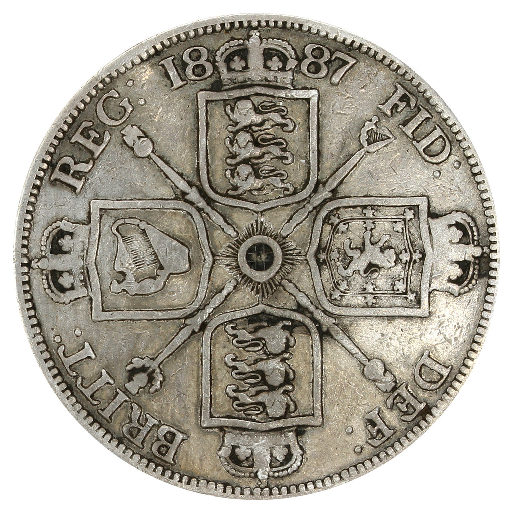 Great Britain 1887 Roman 1 Double Florin Very Good (VG8) $