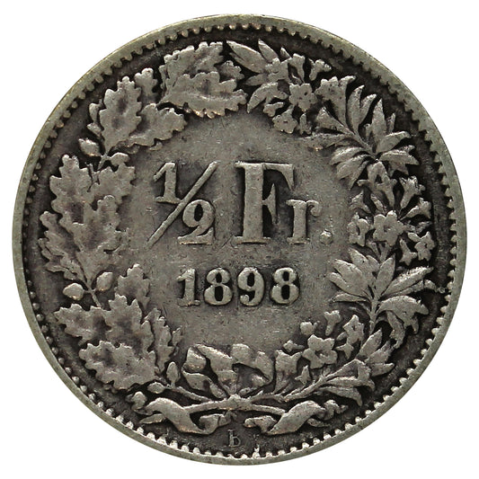 Switzerland 1898B 1/2 Franc VF-EF (VF30)