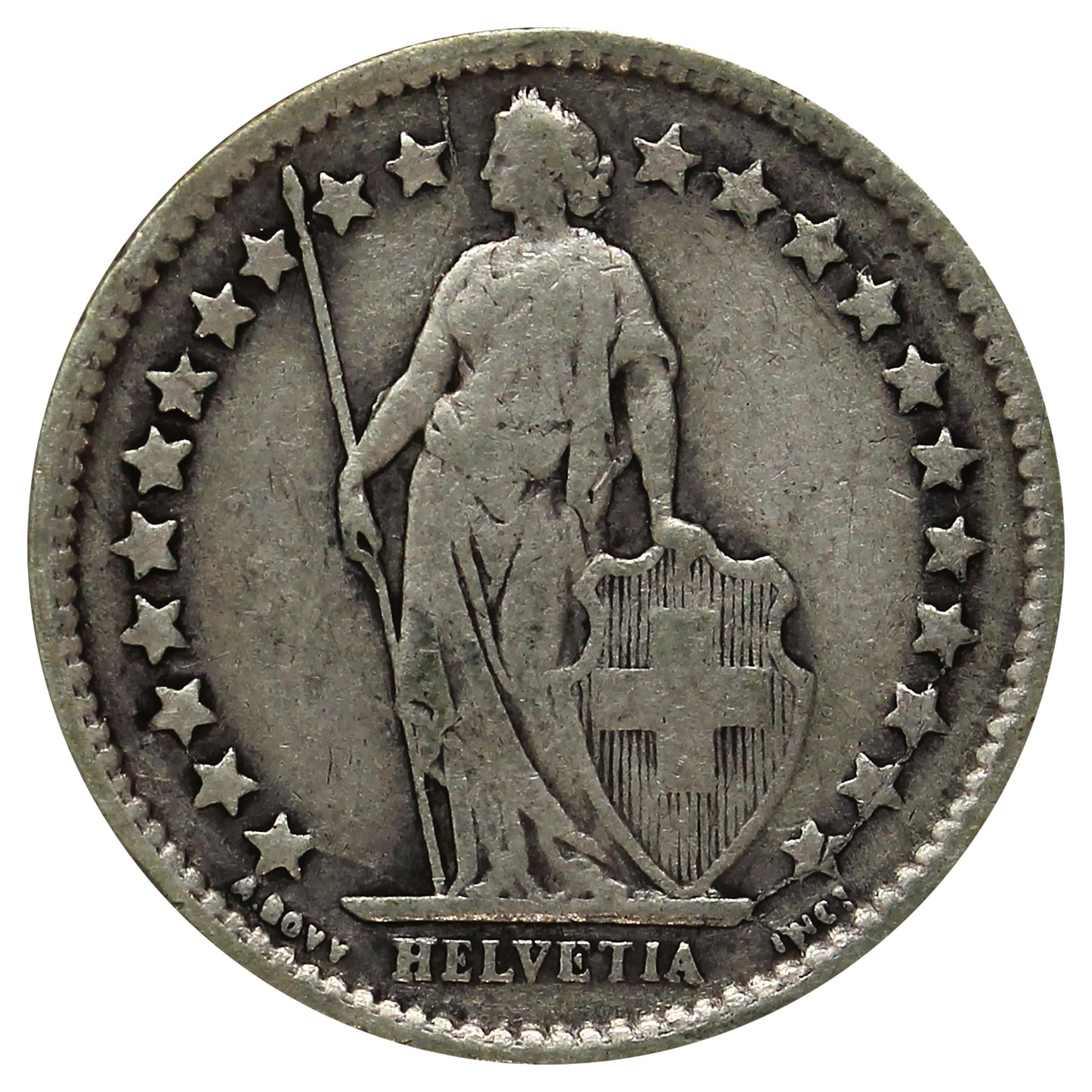 Switzerland 1898B 1/2 Franc VF-EF (VF30)