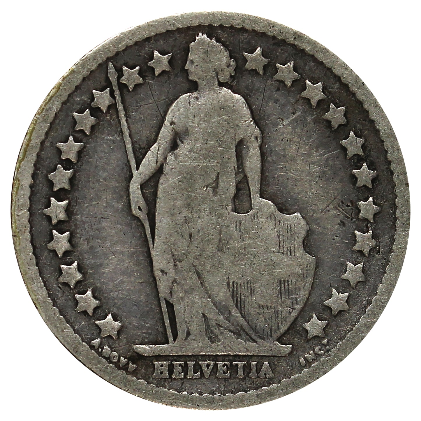 Switzerland 1898B 1/2 Franc Very Fine (VF20)