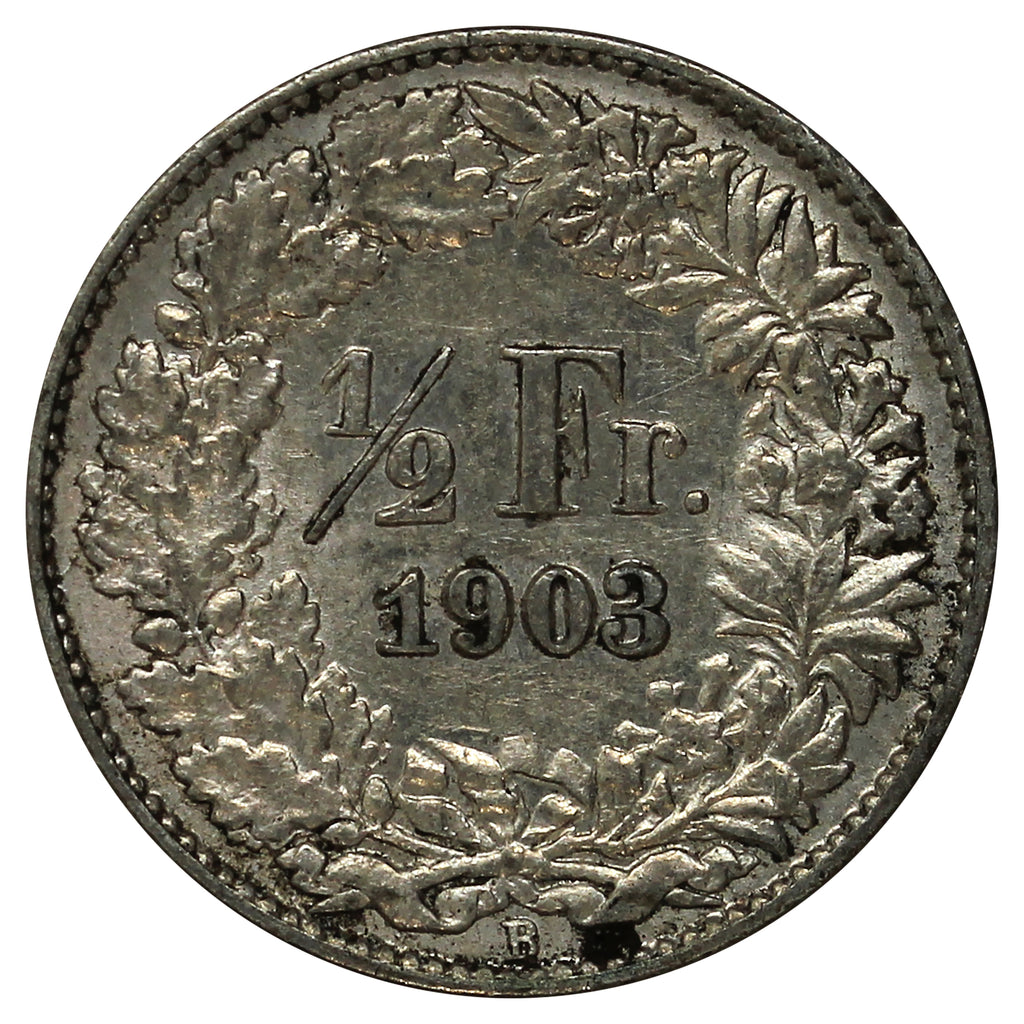 Switzerland 1903B 1/2 Franc EF-AU (EF45)