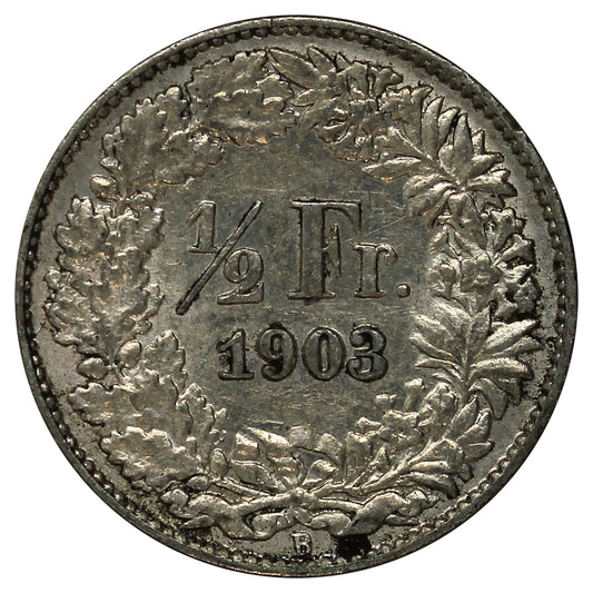 Switzerland 1903B 1/2 Franc EF-AU (EF45)