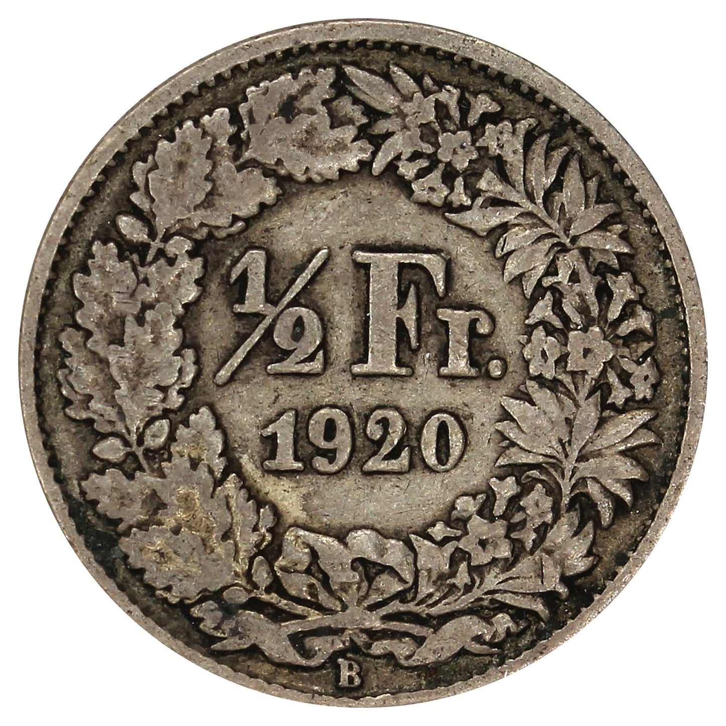 Switzerland 1920B 1/2 Franc Extra Fine (EF40)