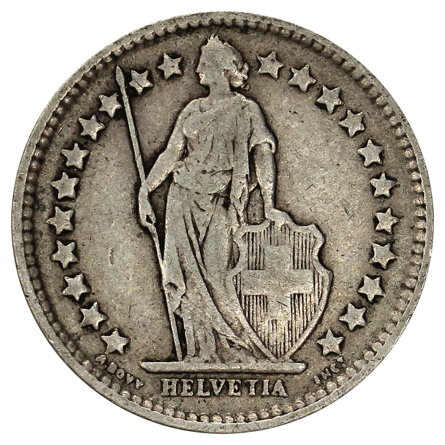 Switzerland 1920B 1/2 Franc Extra Fine (EF40)