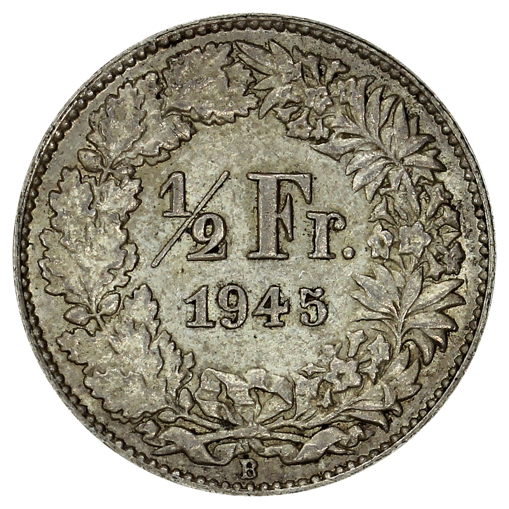 Switzerland 1945B 1/2 Franc Uncirculated (MS60)