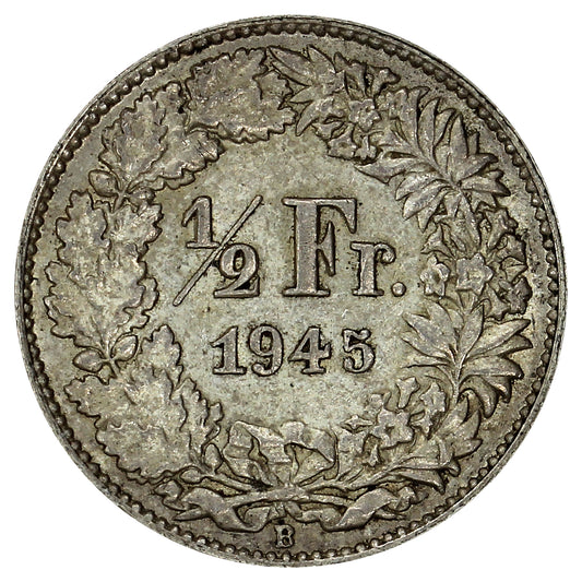 Switzerland 1945B 1/2 Franc Uncirculated (MS60)