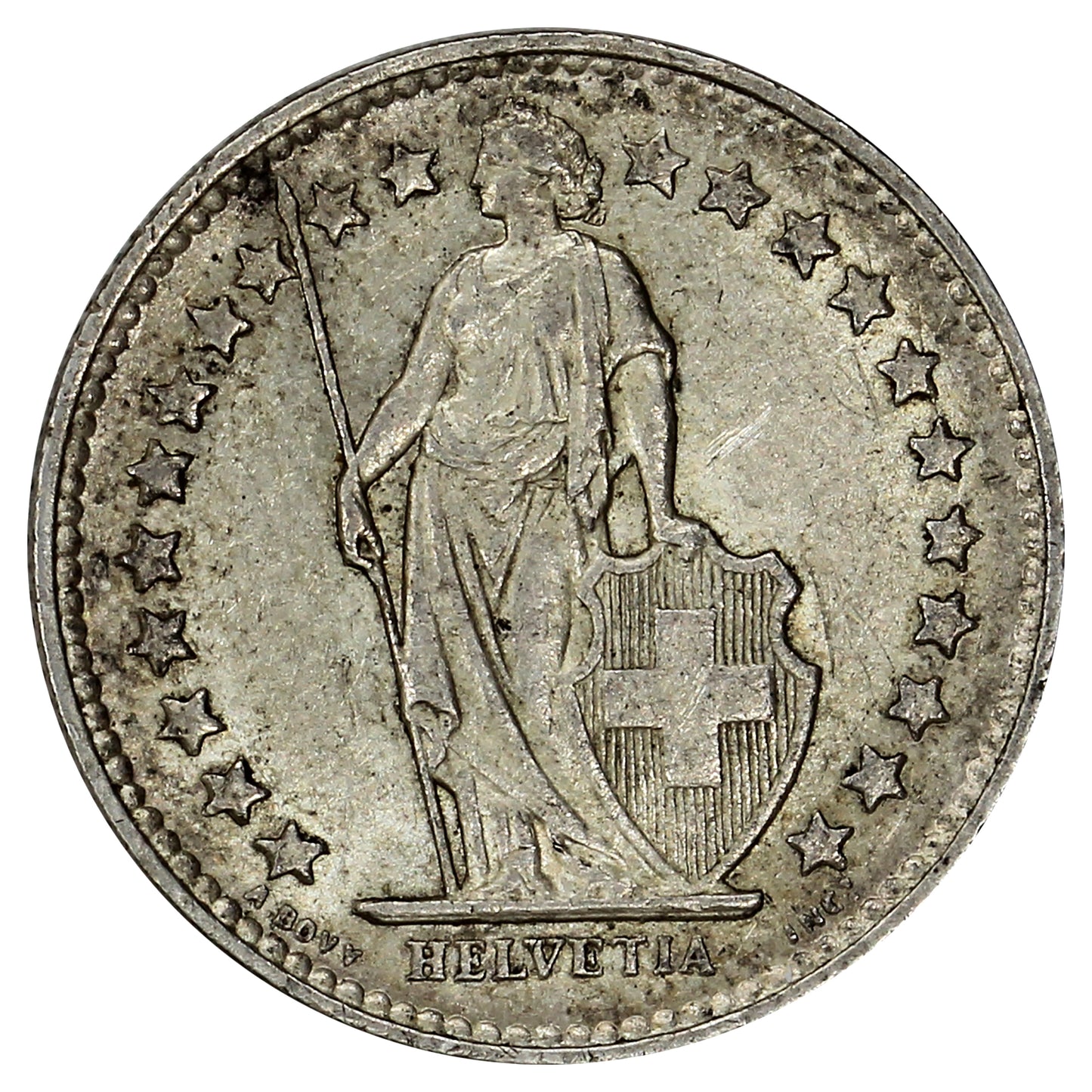 Switzerland 1945B 1/2 Franc Uncirculated (MS60)