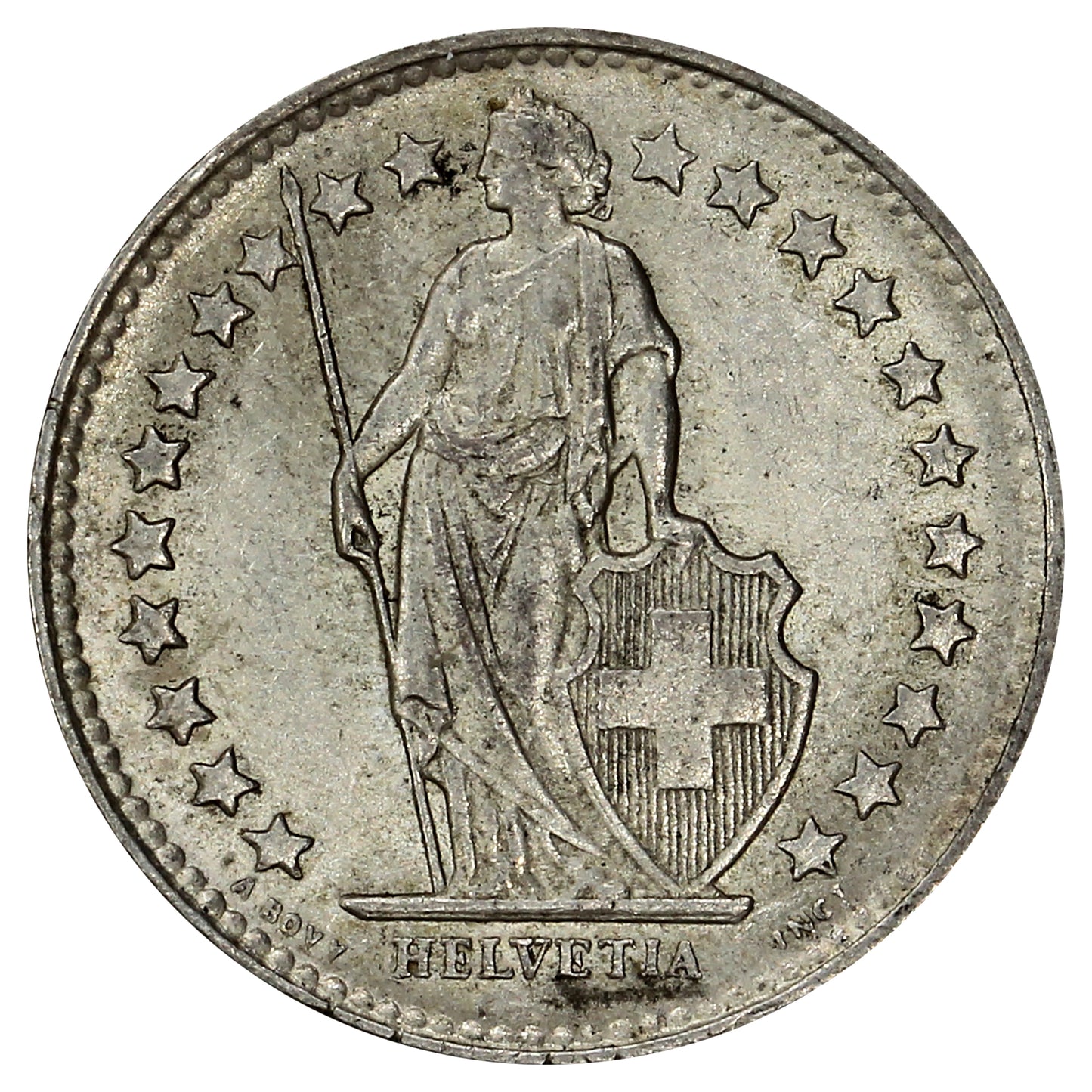 Switzerland 1948B 1/2 Franc Uncirculated (MS60)