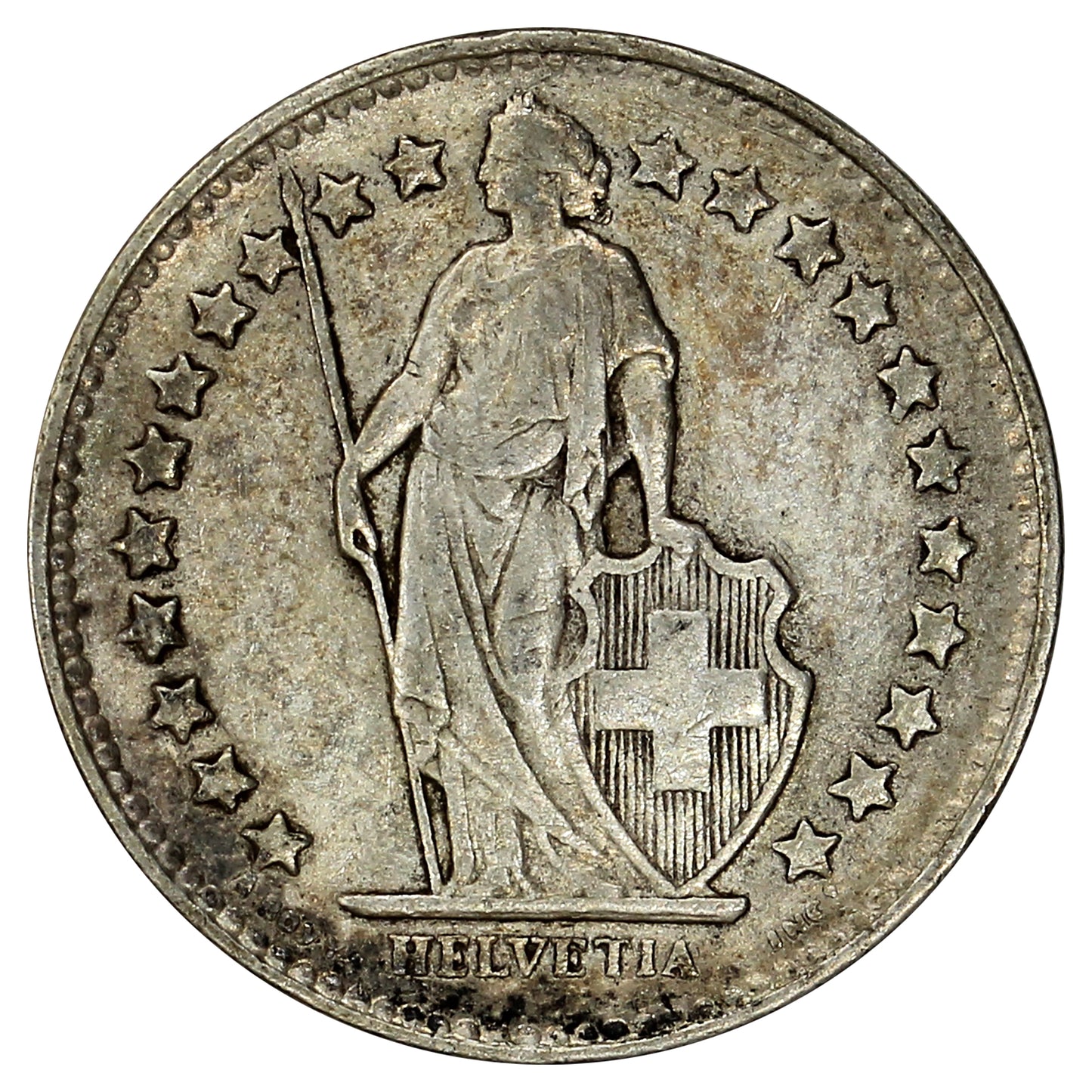 Switzerland 1948B 1/2 Franc Almost Uncirculated (AU50)