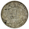 Switzerland 1951B 1/2 Franc Almost Uncirculated (AU50)