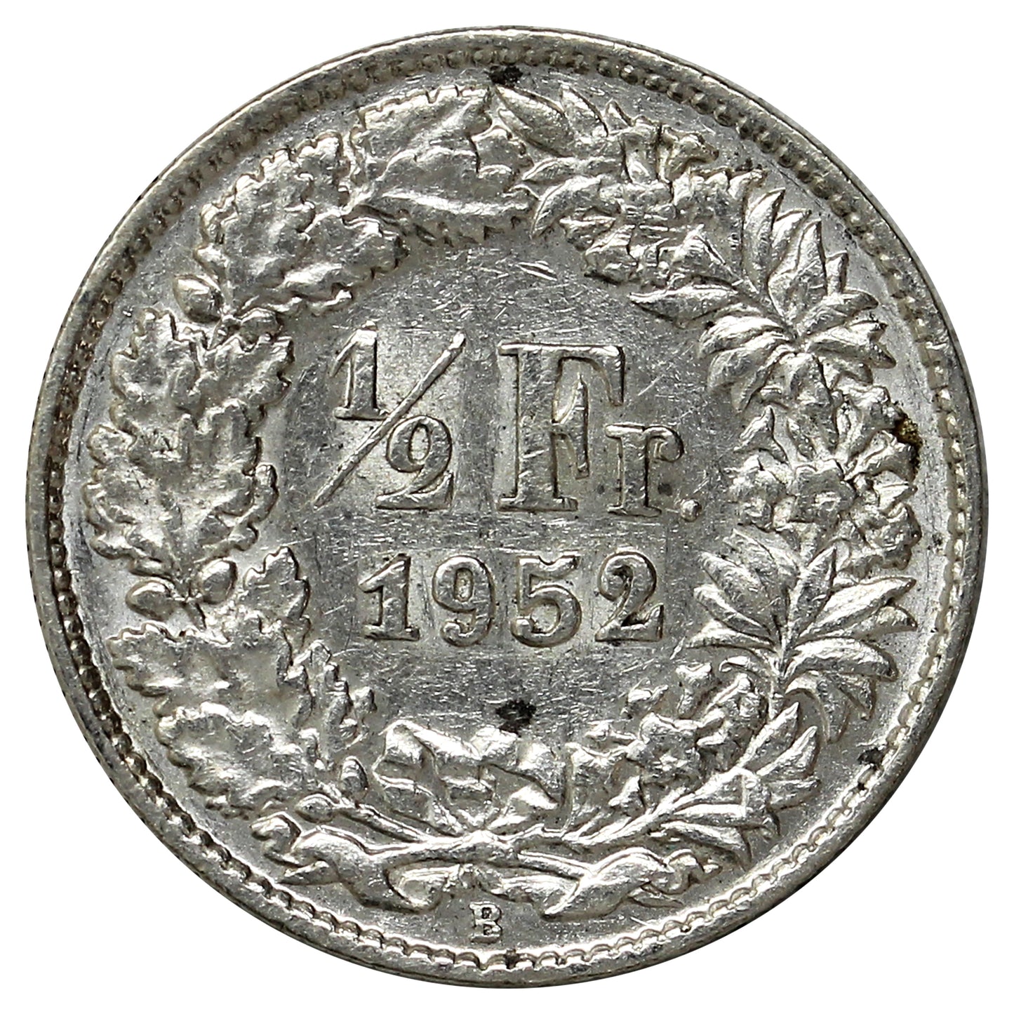 Switzerland 1952B 1/2 Franc Uncirculated (AU50)