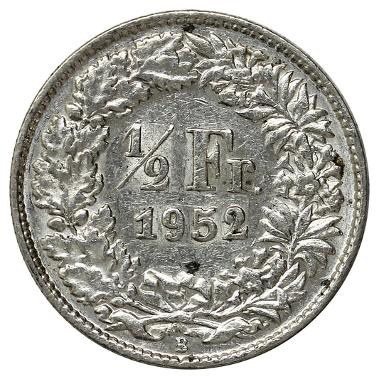 Switzerland 1952B 1/2 Franc Uncirculated (AU50)