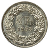Switzerland 1953B 1/2 Franc Brilliant Uncirculated (MS63)