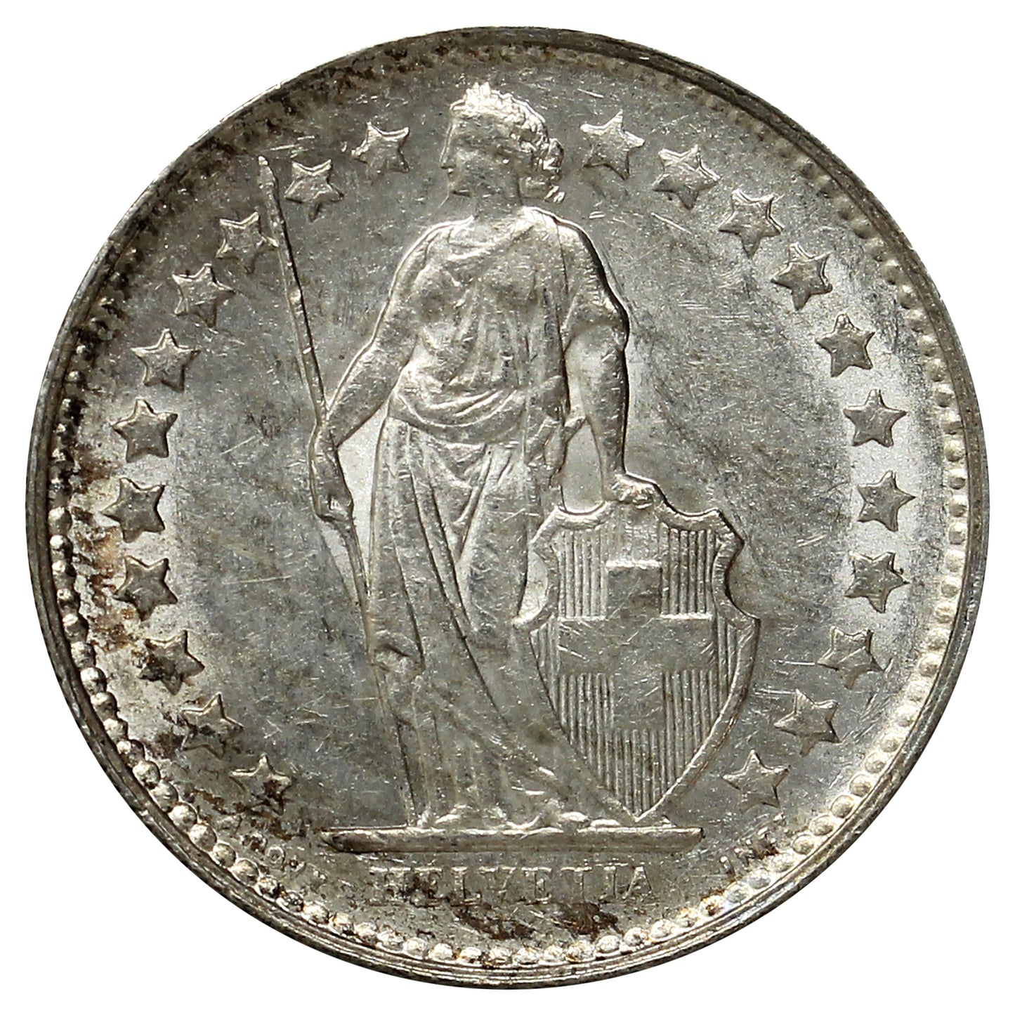 Switzerland 1953B 1/2 Franc Uncirculated (MS60)