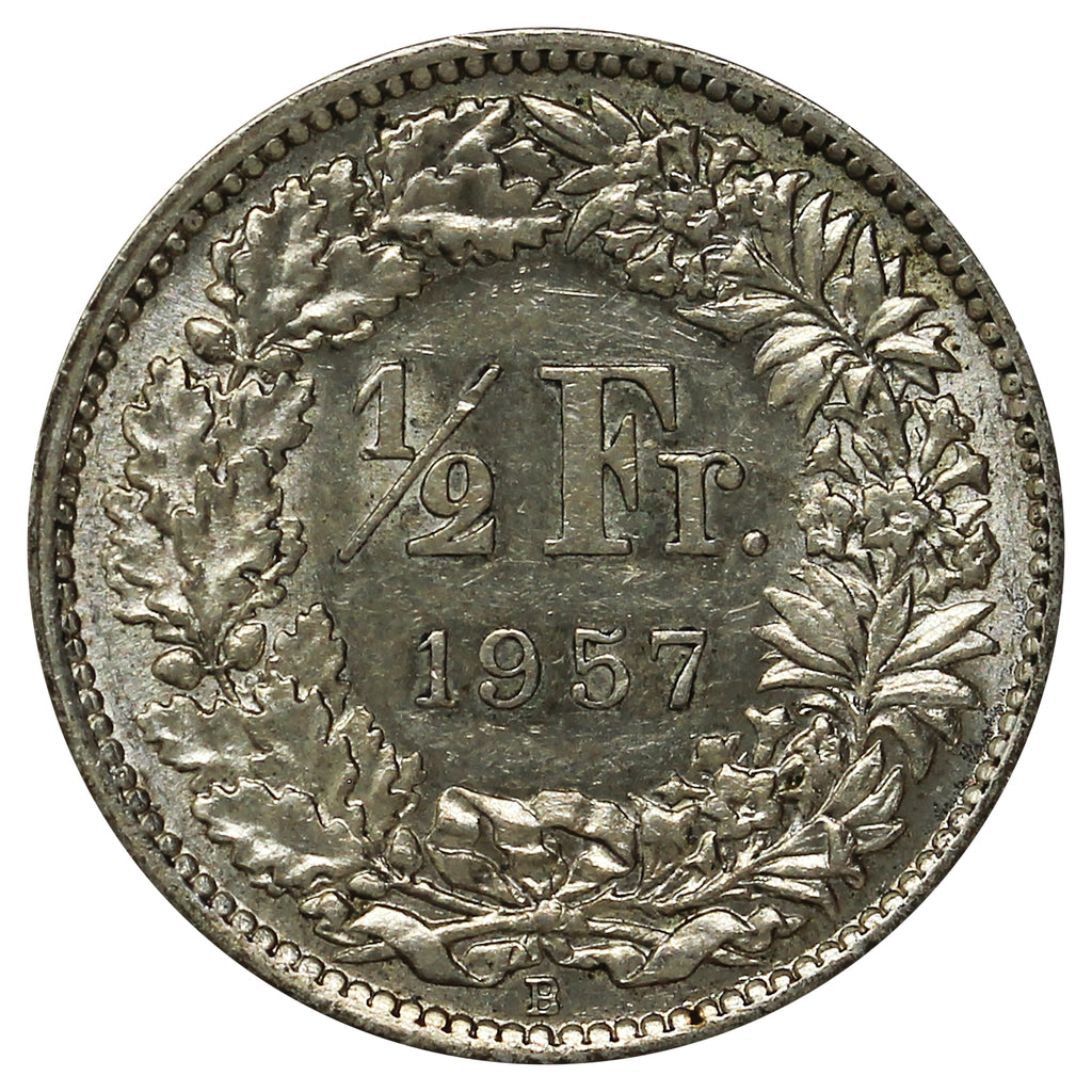 Switzerland 1957B 1/2 Franc Uncirculated (MS60)