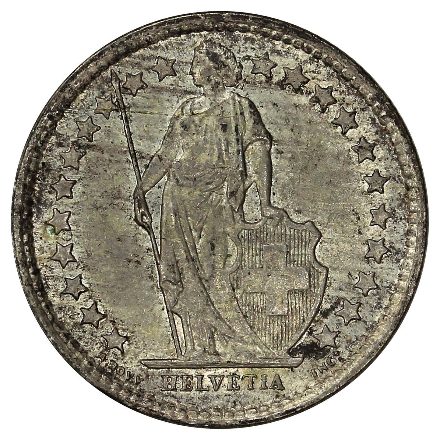 Switzerland 1958B 1/2 Franc Uncirculated (MS60)
