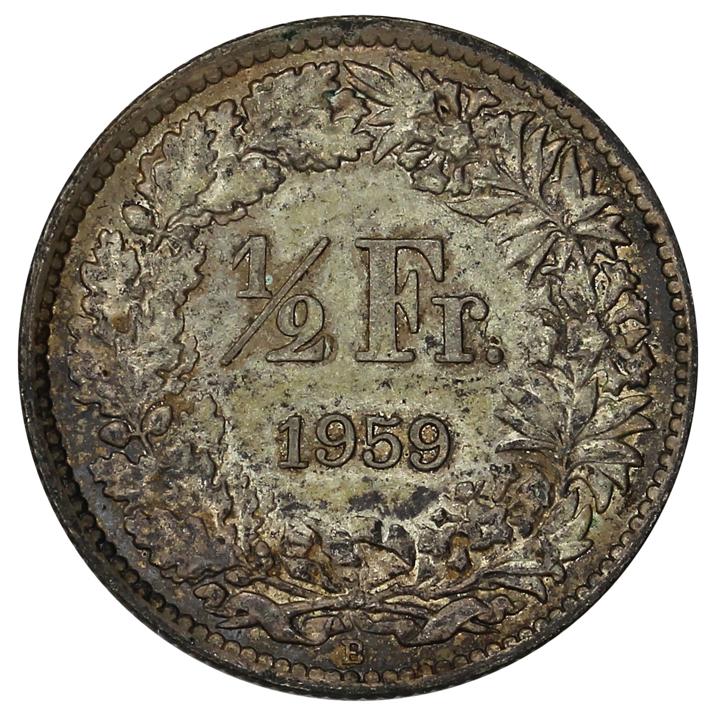 Switzerland 1959B 1/2 Franc Almost Uncirculated (AU-50)