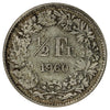 Switzerland 1960B 1/2 Franc Almost Uncirculated (AU50)
