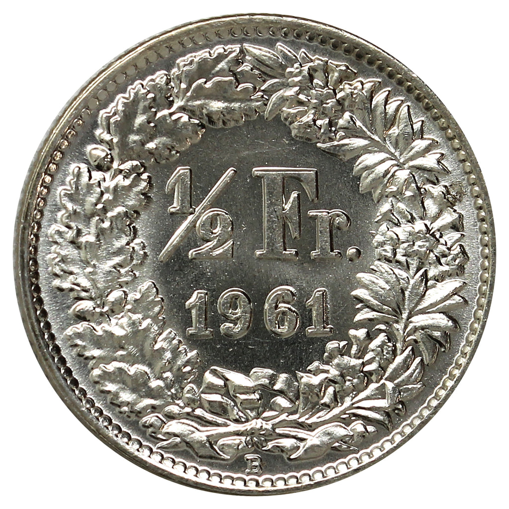 Switzerland 1961B 1/2 Franc Brilliant Uncirculated (MS63)