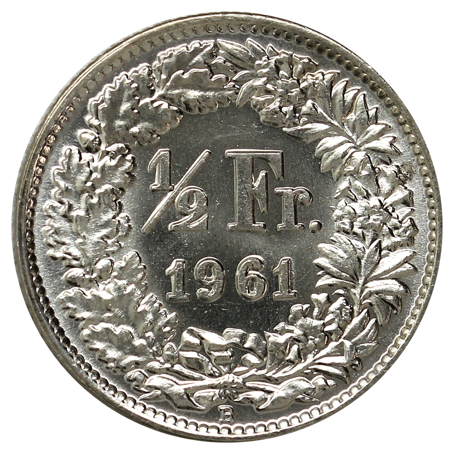 Switzerland 1961B 1/2 Franc Brilliant Uncirculated (MS63)