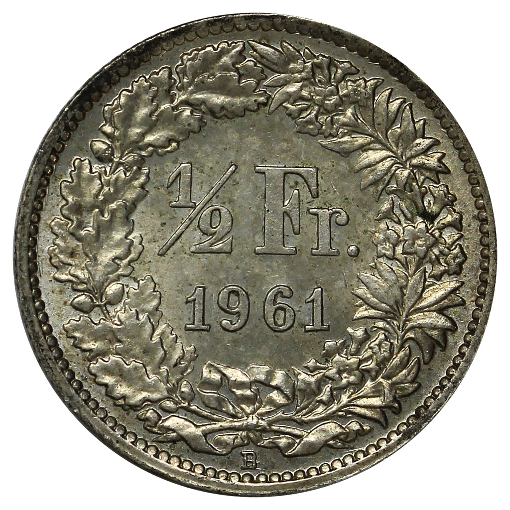 Switzerland 1961B 1/2 Franc Uncirculated (MS60)