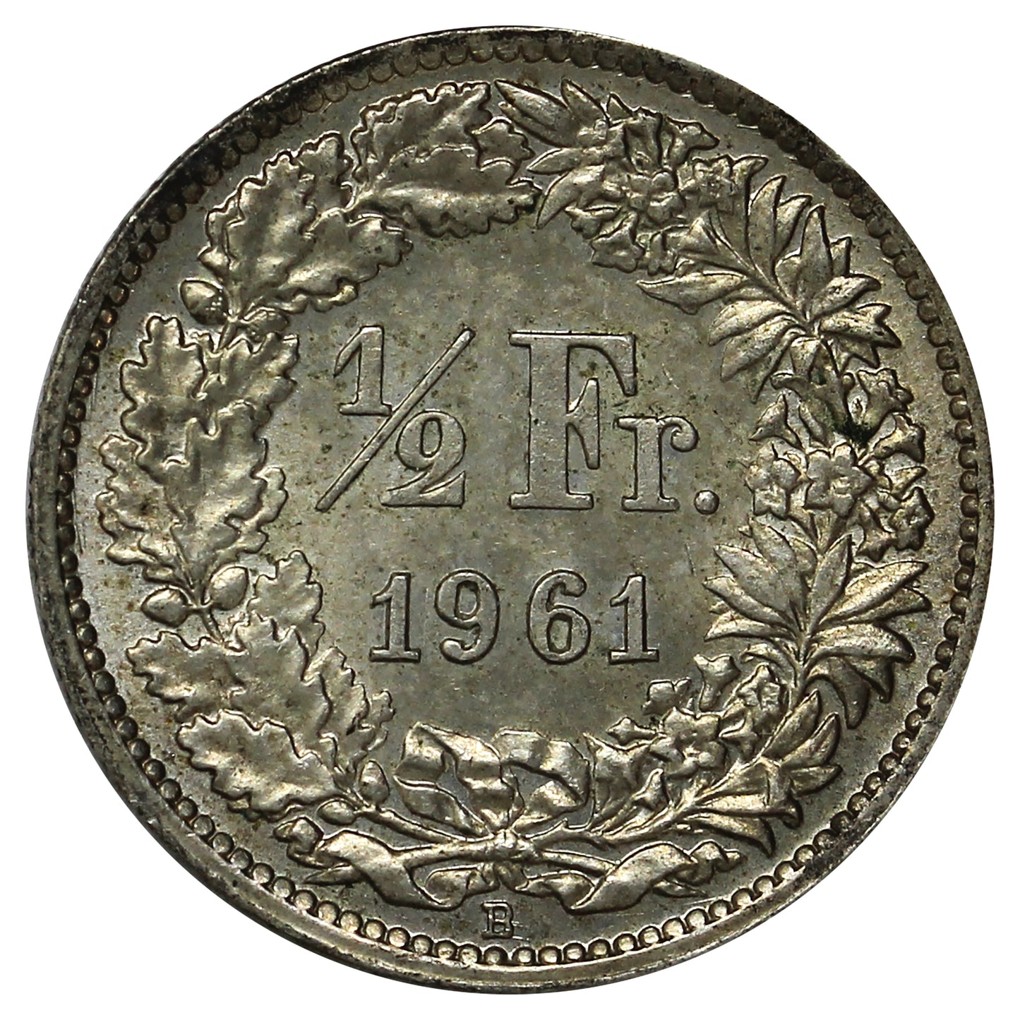 Switzerland 1961B 1/2 Franc Uncirculated (MS60)