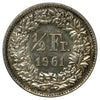 Switzerland 1961B 1/2 Franc Almost Uncirculated (AU50)