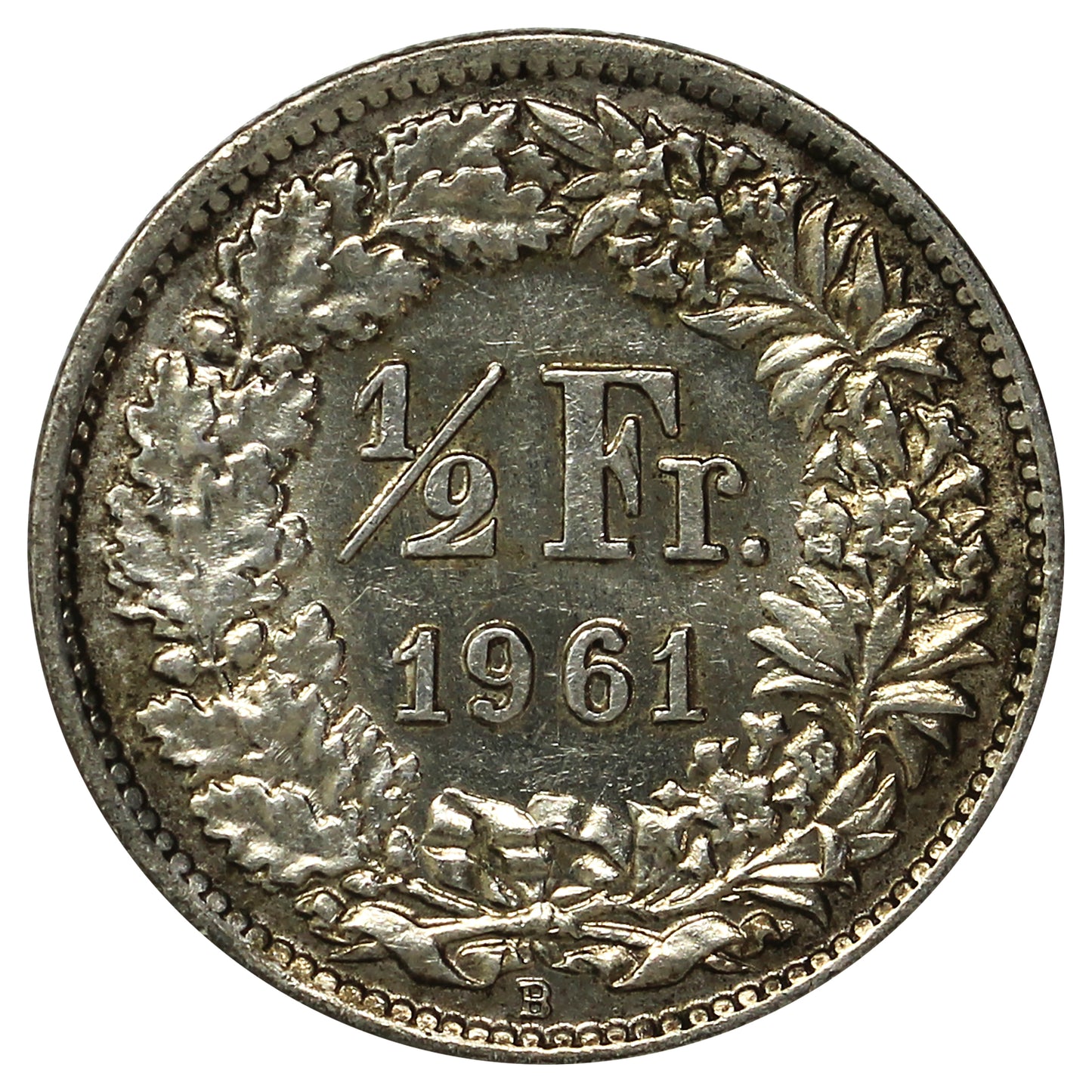 Switzerland 1961B 1/2 Franc Almost Uncirculated (AU50)
