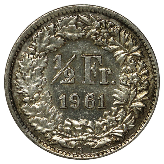 Switzerland 1961B 1/2 Franc Almost Uncirculated (AU50)