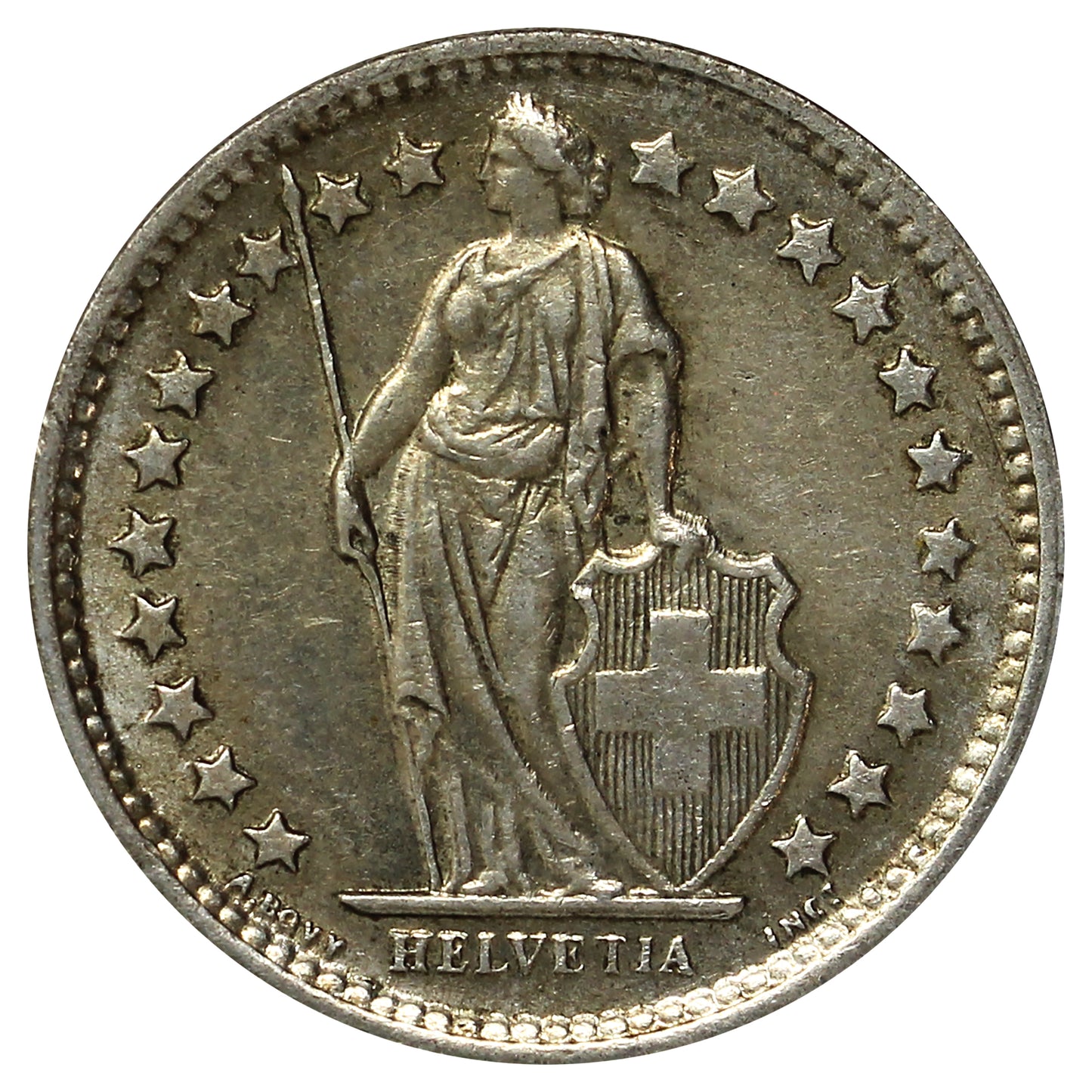 Switzerland 1961B 1/2 Franc Almost Uncirculated (AU50)