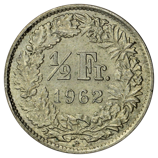 Switzerland 1962B 1/2 Franc Uncirculated (MS60)