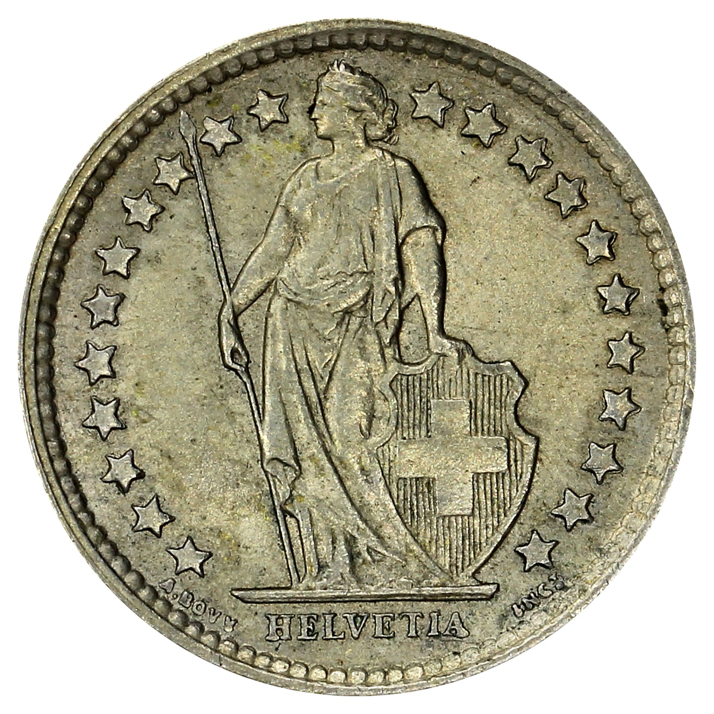 Switzerland 1962B 1/2 Franc Uncirculated (MS60)