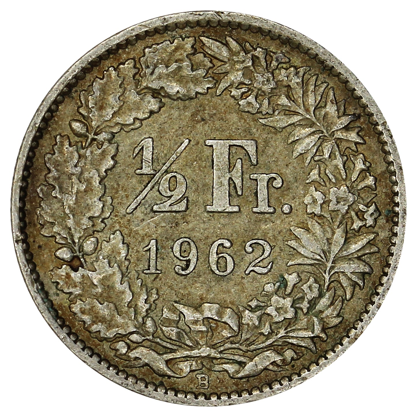 Switzerland 1962B 1/2 Franc Almost Uncirculated (AU50)