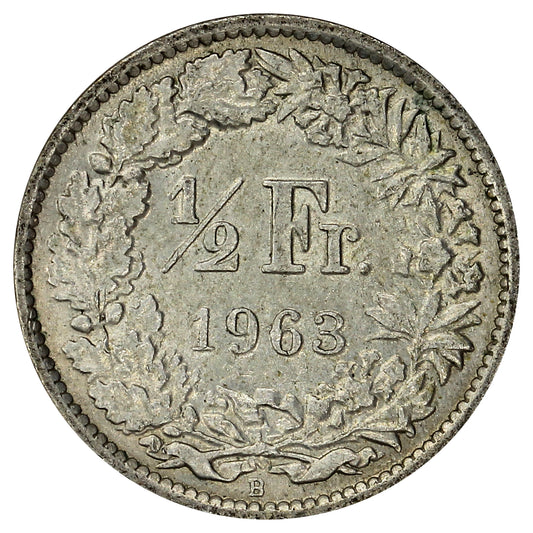 Switzerland 1963B 1/2 Franc Uncirculated (MS60)