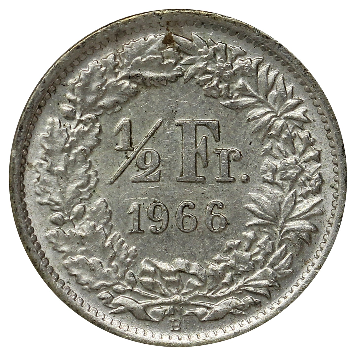 Switzerland 1966B 1/2 Franc Uncirculated (MS60)