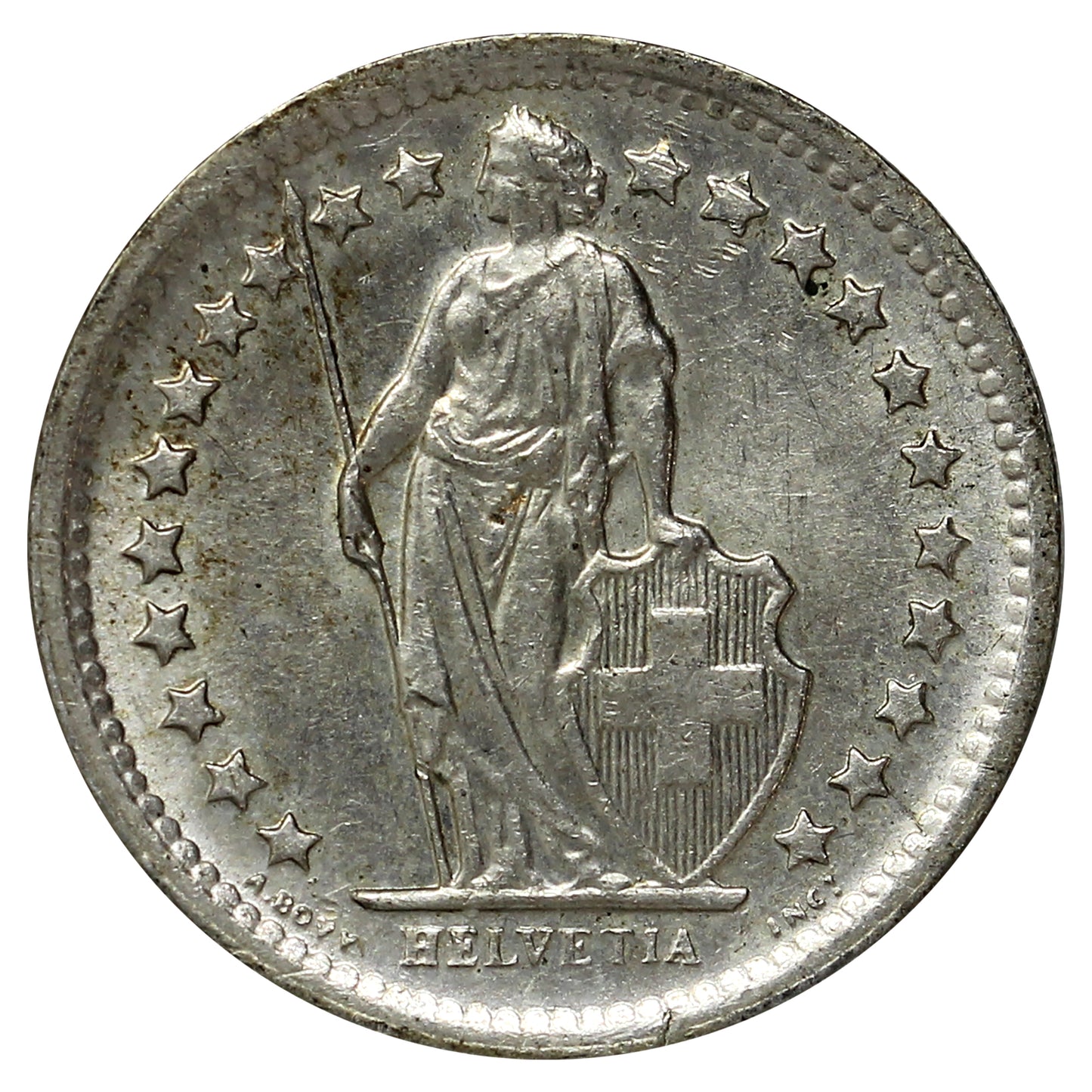 Switzerland 1966B 1/2 Franc Uncirculated (MS60)