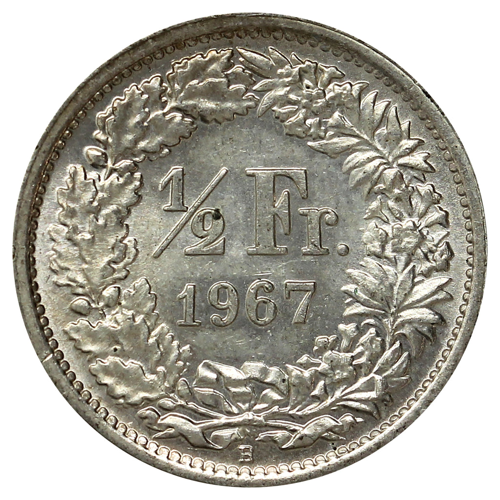 Switzerland 1967B 1/2 Franc Brilliant Uncirculated (MS63)