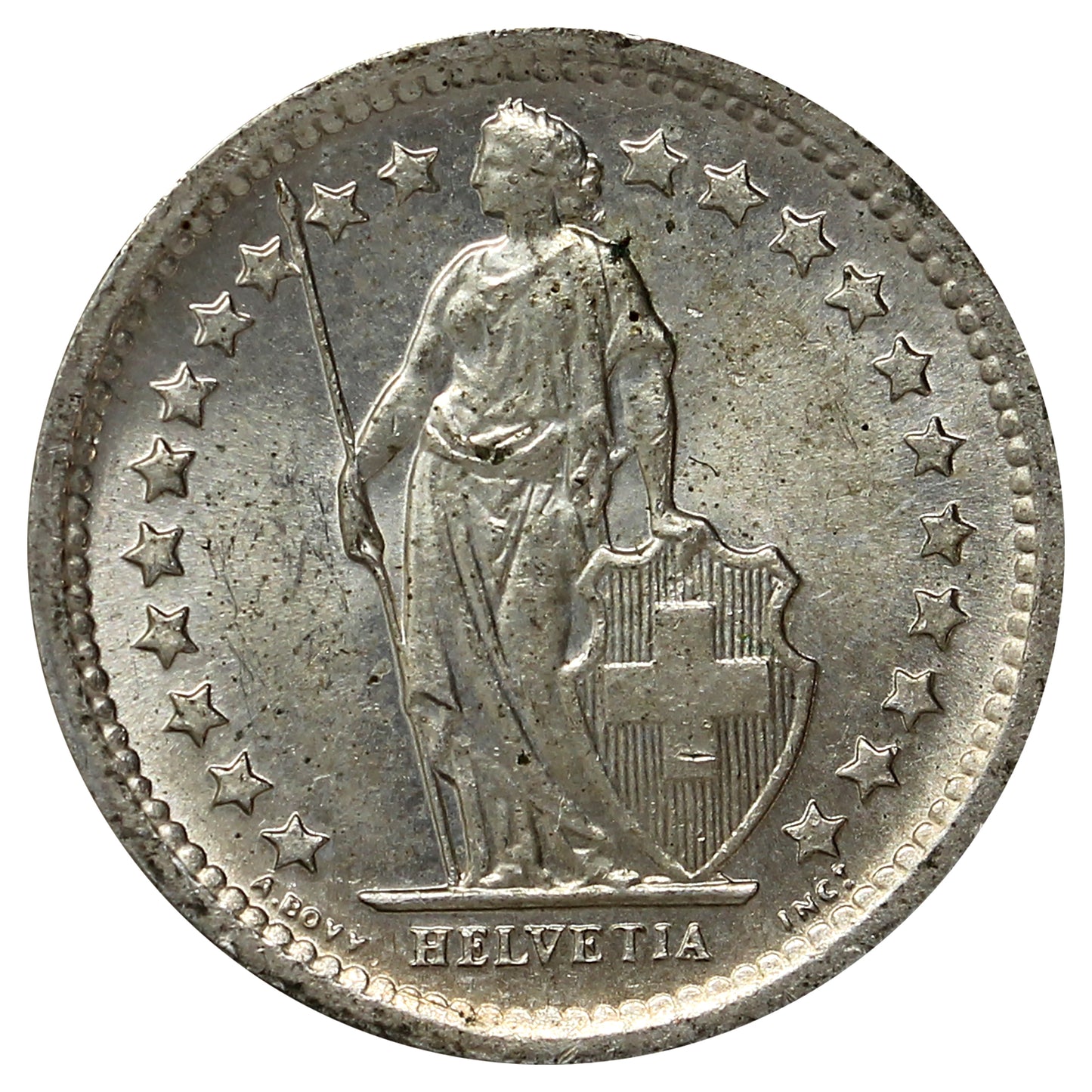 Switzerland 1967B 1/2 Franc Brilliant Uncirculated (MS63)