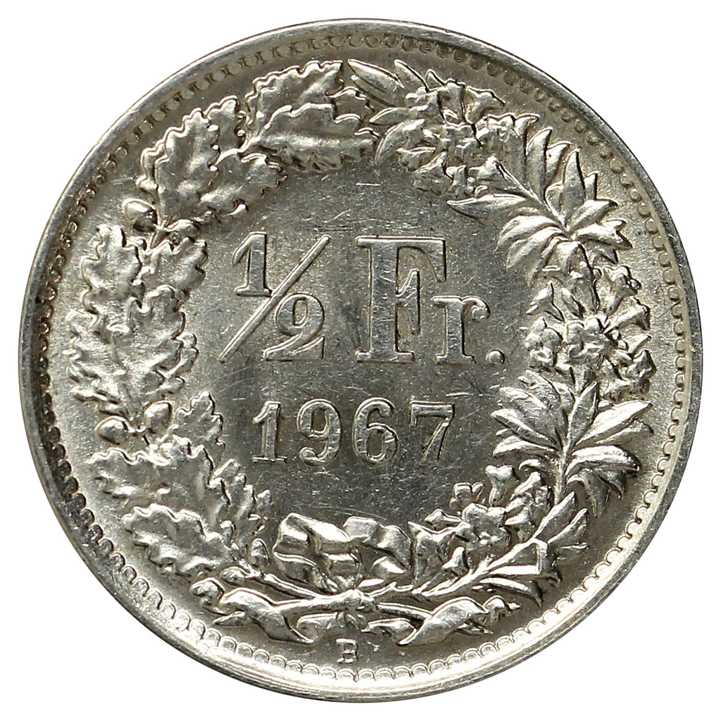 Switzerland 1967B 1/2 Franc Uncirculated (MS60)