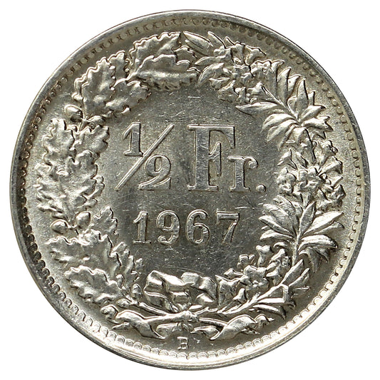 Switzerland 1967B 1/2 Franc Uncirculated (MS60)