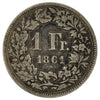 Switzerland 1861B Franc Very Fine (VF20)