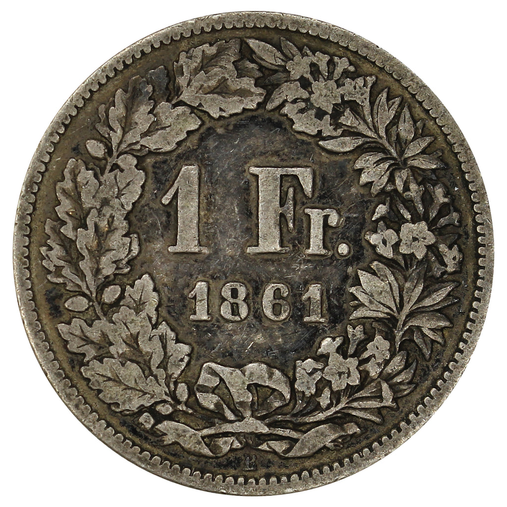 Switzerland 1861B Franc Very Fine (VF20)