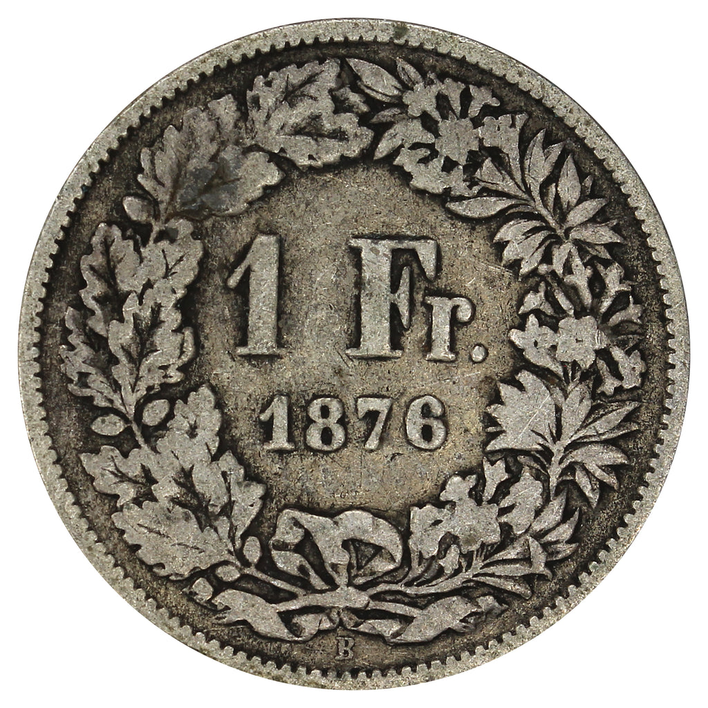 Switzerland 1876B Franc F-VF (F15)