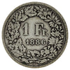 Switzerland 1886B Franc F-VF (F15)