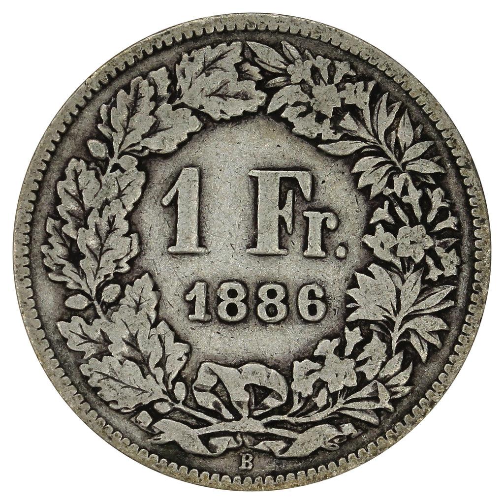 Switzerland 1886B Franc F-VF (F15)