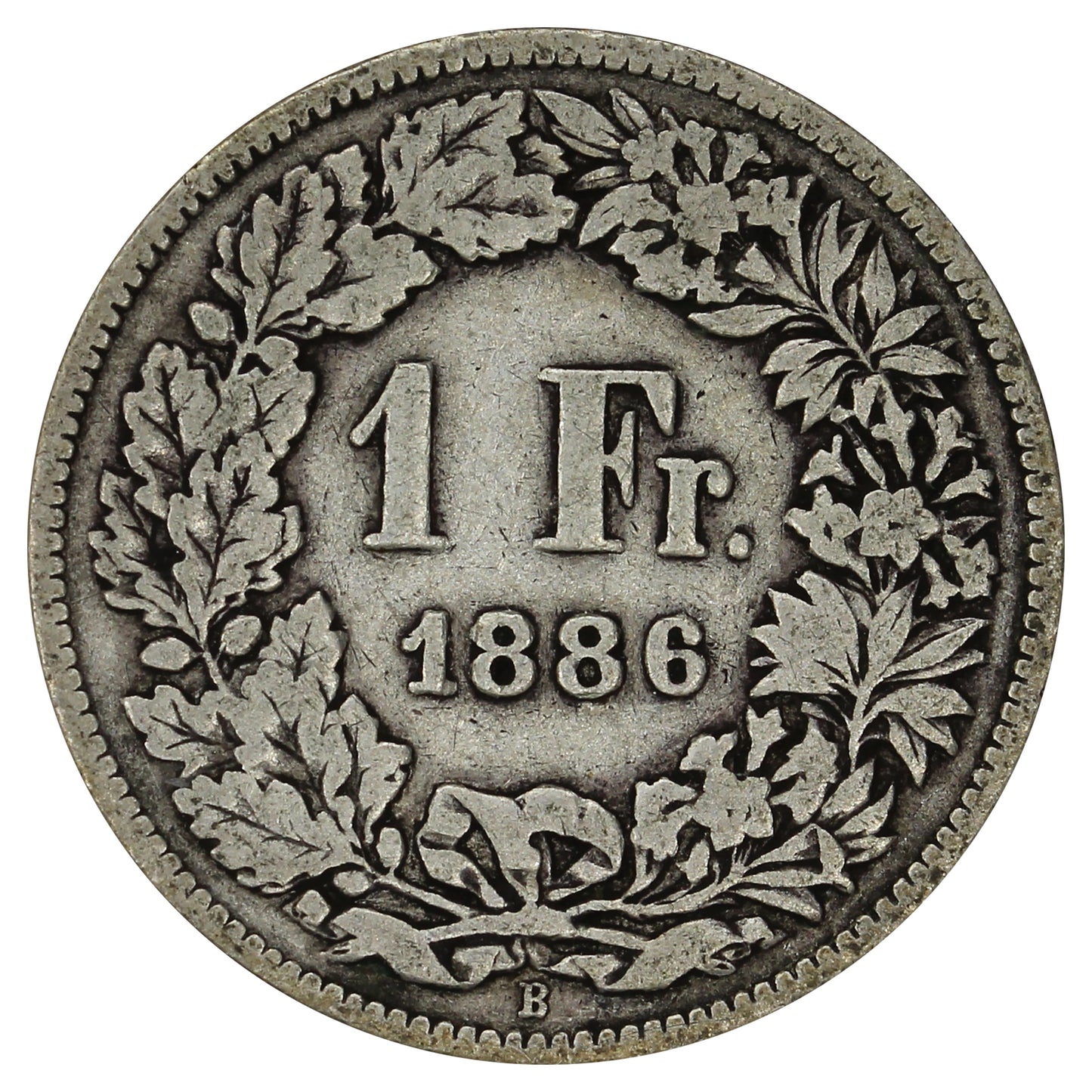 Switzerland 1886B Franc F-VF (F15)