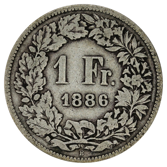 Switzerland 1886B Franc F-VF (F15)