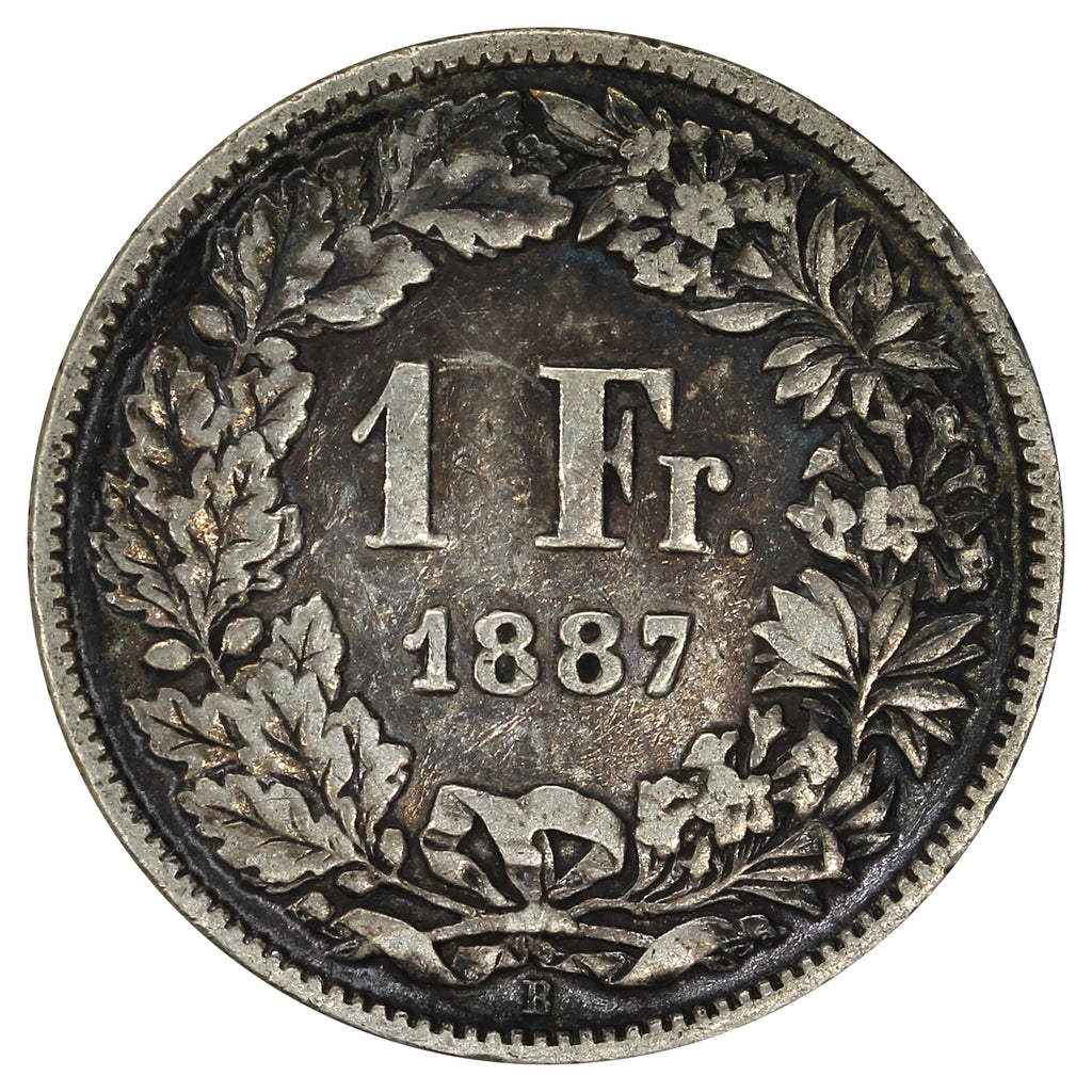 Switzerland 1887B Franc VF-EF (VF30)