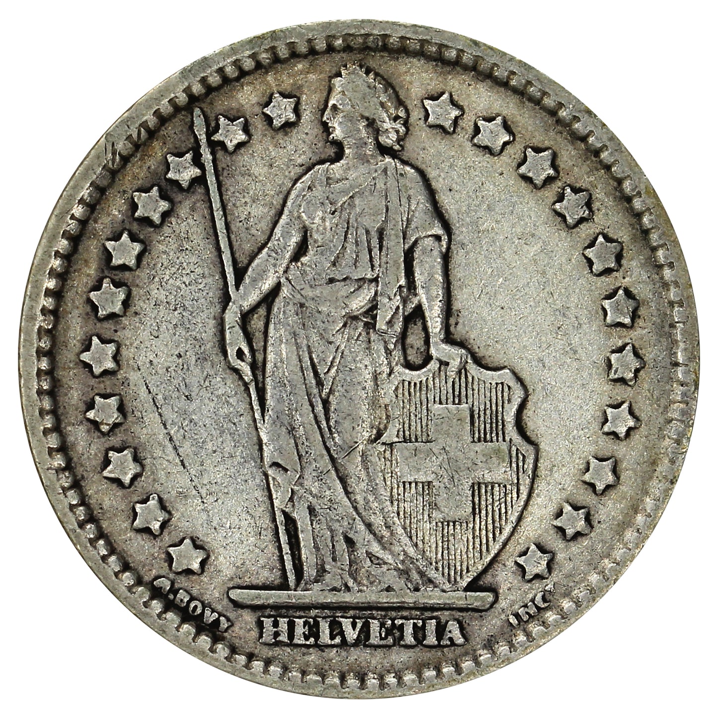 Switzerland 1912B Franc Extra Fine (EF40)