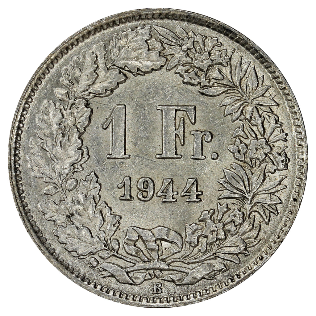 Switzerland 1944B Franc Uncirculated (MS60)
